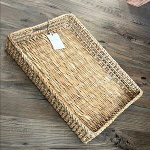 Hearth & Hand NWT Natural Woven Basket Tray